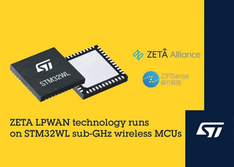 STMicroelectronics entra in ZETA Alliance e implementa il protocollo ZETA nei suoi MCU wireless STM32WL