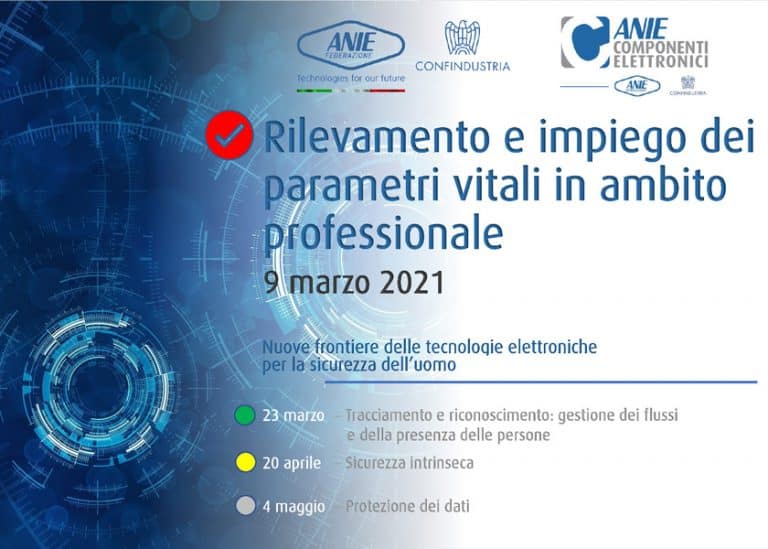 ANIE Componenti Elettronici organizza il webinar “Rilevamento e impiego dei parametri vitali in ambito professionale”