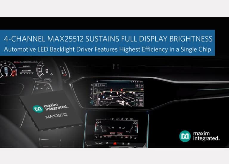 MAX25512, driver per retroilluminazione automotive mantiene costante la luminosità dei display