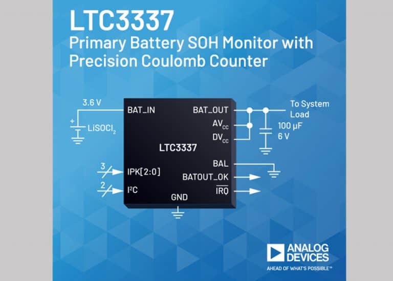 Analog Devices presenta l’LTC3337, un dispositivo per il controllo dello stato di salute delle batterie