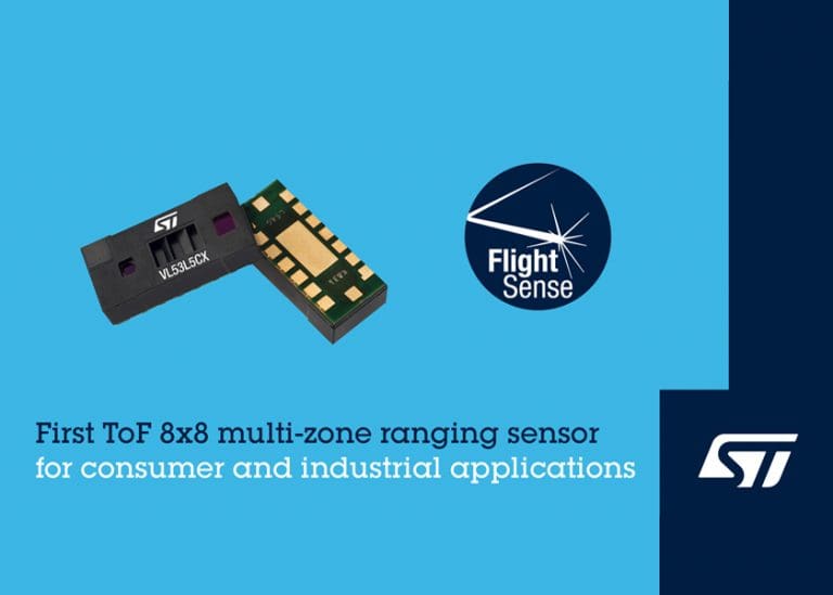 VL53L5CX, sensore di distanza multizona time-of-flight per applicazioni innovative da STMicroelectronics