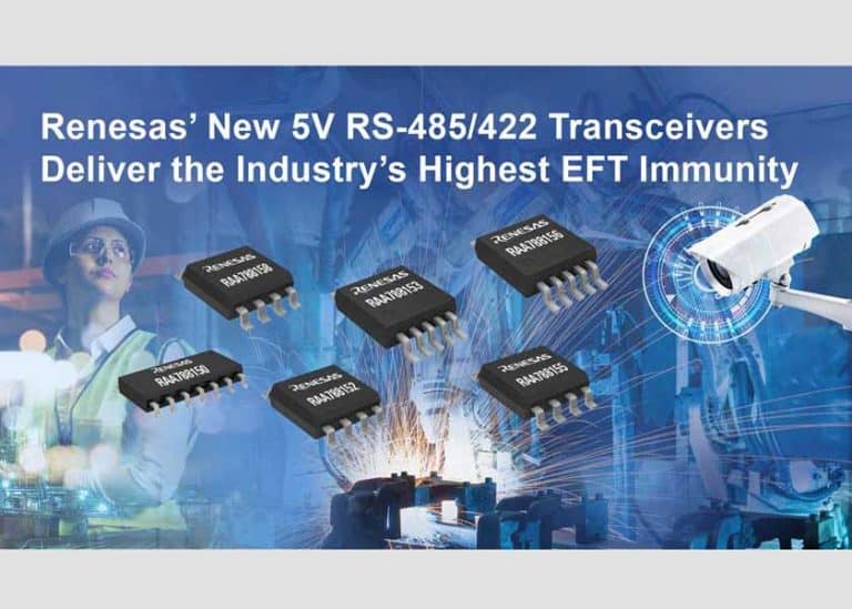 Renesas presenta la famiglia di Transceiver RS-485/422 a 5V con la più alta immunità EFT del settore