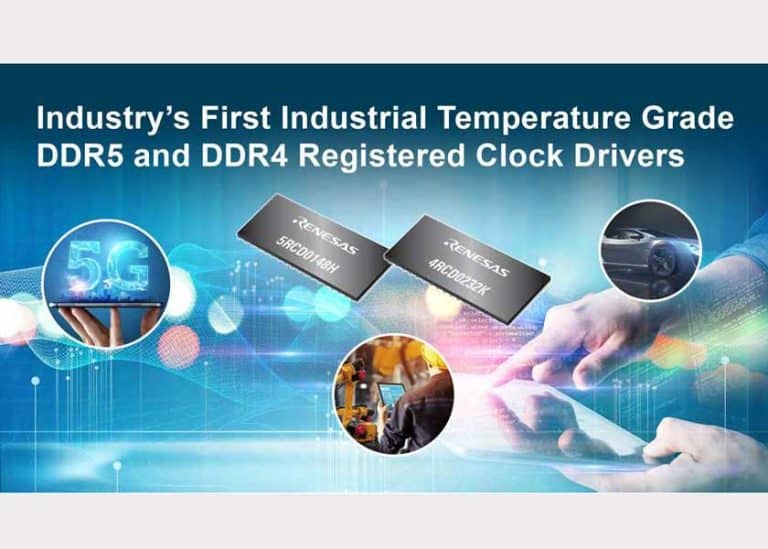 Renesas presenta i primi Registered Clock Drivers per DDR5 e DDR4 con intervallo di temperatura industriale