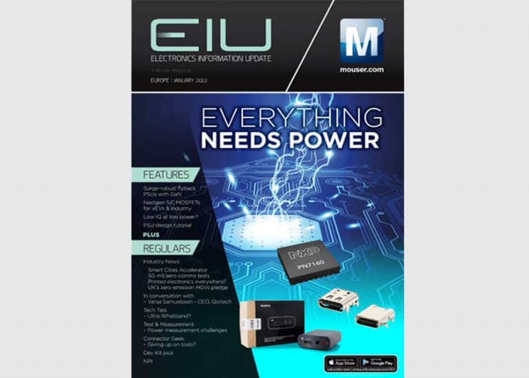 Leggi gratis il numero di gennaio del magazine EIU di Mouser Electronics