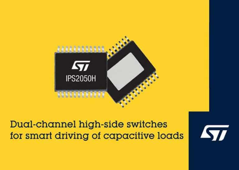 I doppi interruttori high-side di STMicroelectronics aggiungono ulteriore flessibilità per l’azionamento di carichi capacitivi