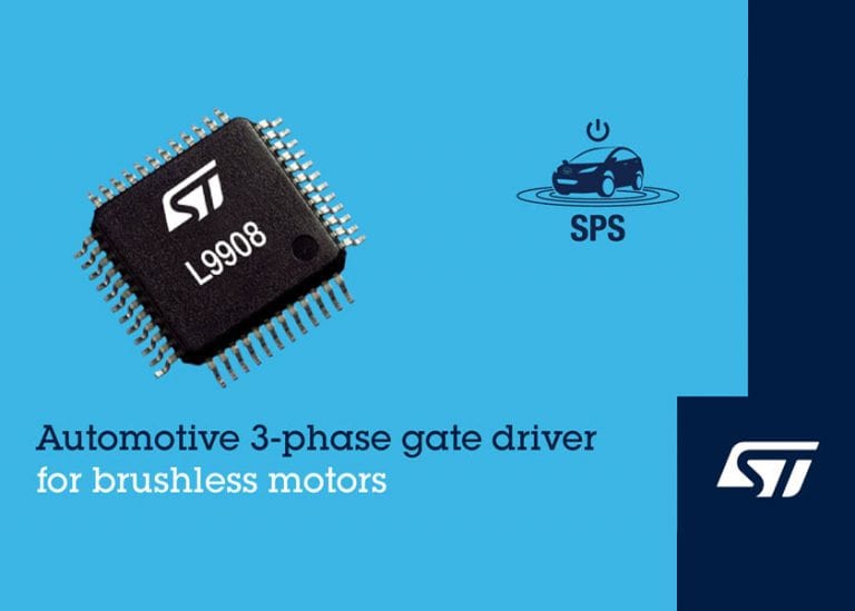 Il gate driver L9908 di STMicroelectronics aumenta la flessibilità dei sistemi di controllo per motori brushless