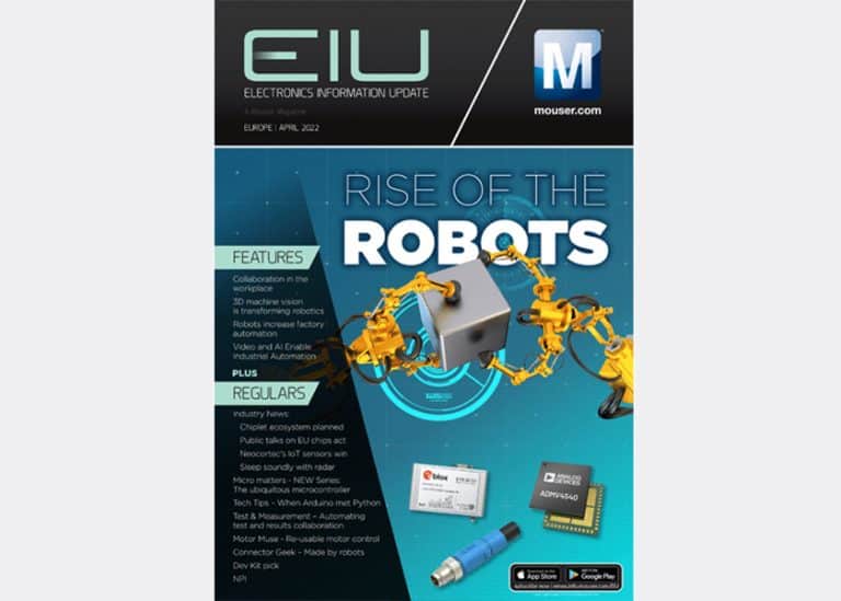 Leggi gratis il numero di aprile del magazine EIU di Mouser Electronics