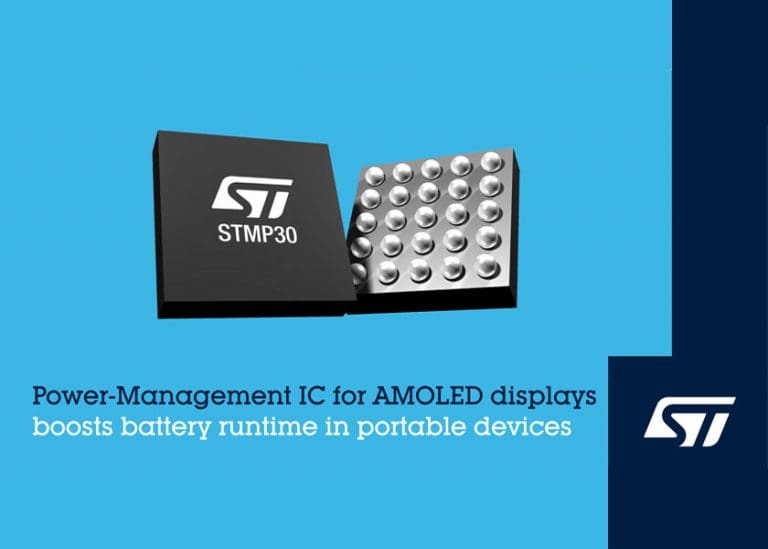 Da STMicroelectronics un PMIC per display AMOLED che migliora l’autonomia dei dispositivi alimentati a batteria