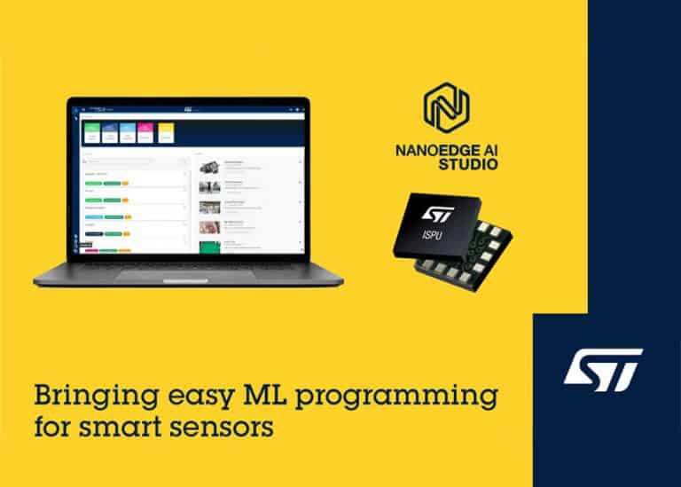 NanoEdge AI Studio supporta ora anche l’apprendimento e l’inferenza nei sensori MEMS con AI recentemente annunciati da ST