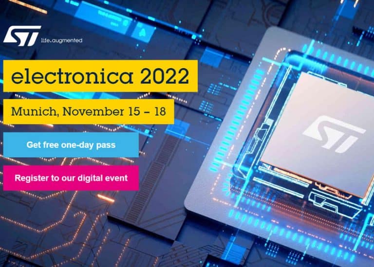 Le tecnologie innovative di STMicroelectronics in mostra da domani a “electronica2022”