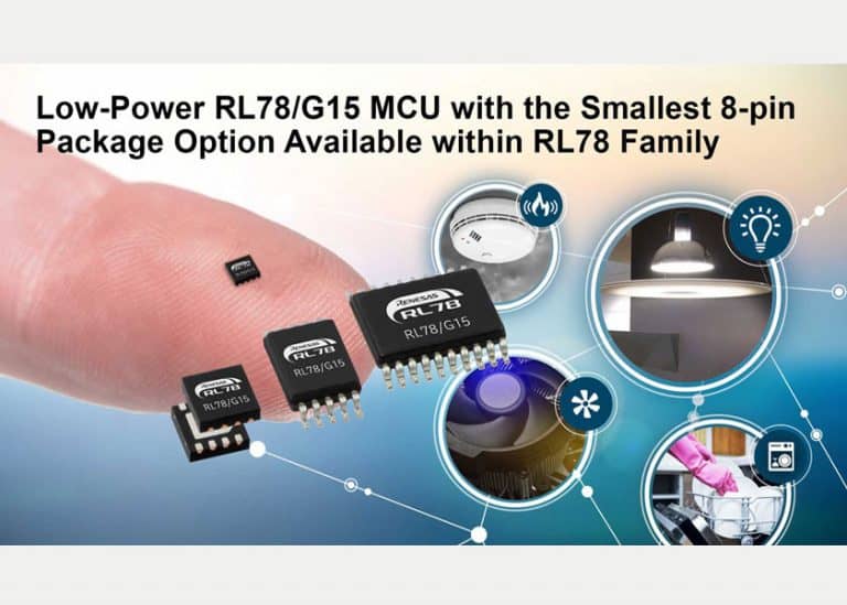 Renesas annuncia la nuova serie di MCU a basso consumo RL78/G15 in package a 8 pin, il più piccolo della famiglia RL78