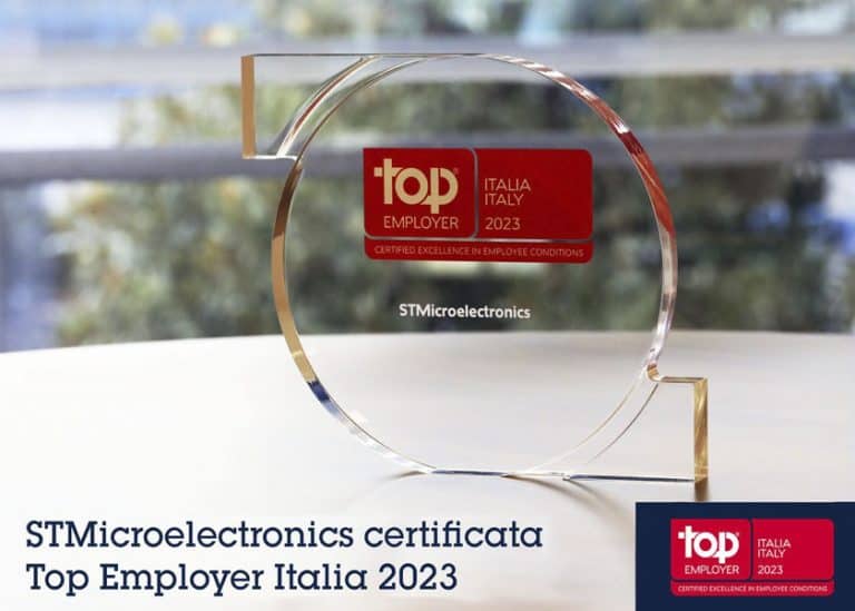 Per il secondo anno consecutivo, STMicroelectronics Italia è “Top Employer Italia 2023”