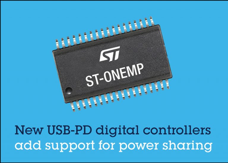 Il nuovo controller digitale ST-ONEMP di STMicroelectronics semplifica gli adattatori USB-PD a due porte ad alta efficienza energetica