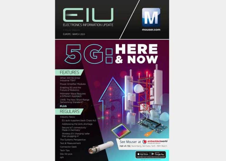 Leggi gratis il numero di marzo della rivista EIU di Mouser Electronics!