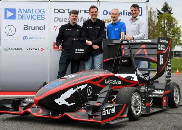 Analog Devices promuove il Formula Student Team wob-racing per la stagione 2023