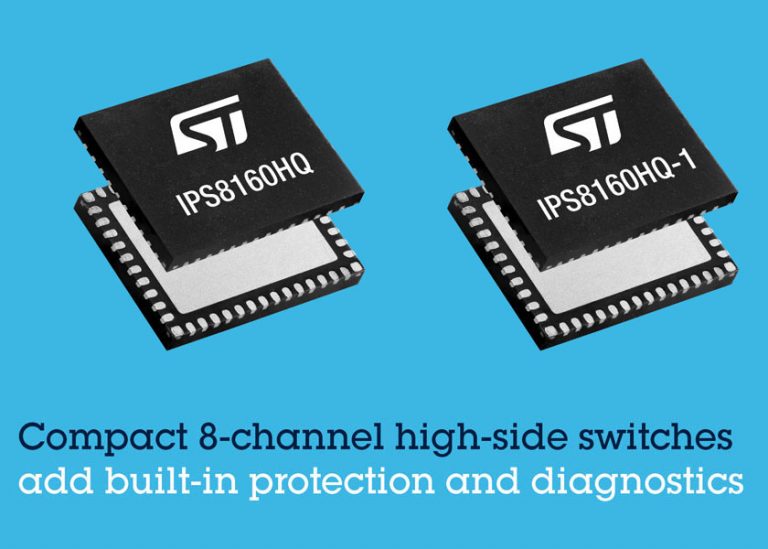 I nuovi switch high-side ad otto canali di STMicroelectronics offrono protezione e diagnostica avanzata in un ingombro ridotto