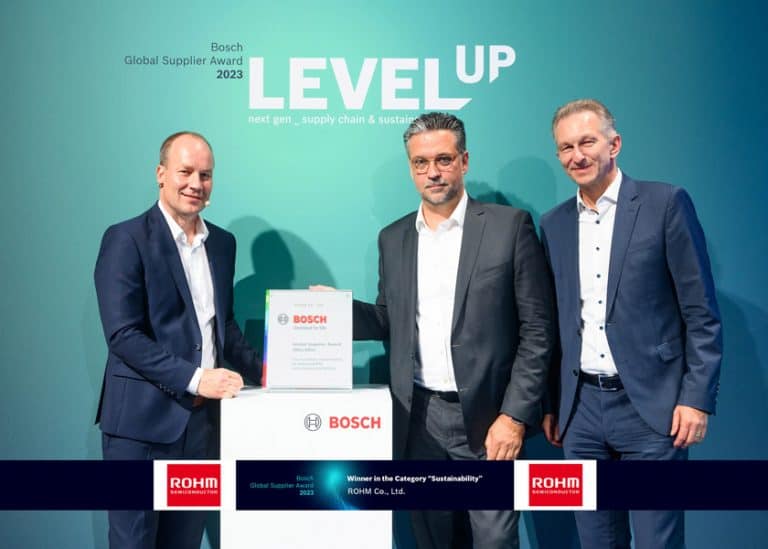 ROHM riceve il Bosch Global Supplier Award 2023 nella categoria sostenibilità