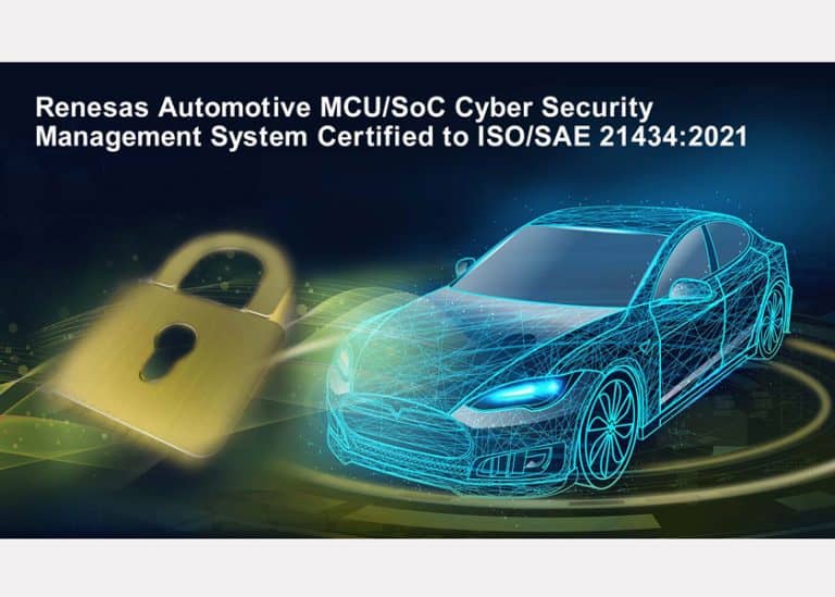 La Cybersecurity per MCU e SoC automotive di Renesas è ora certificata ISO/SAE 21434:2021