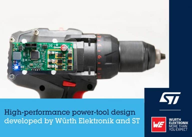 STMicroelectronics e Würth Elektronik collaborano per un progetto di riferimento di controllo motore di un utensile elettrico