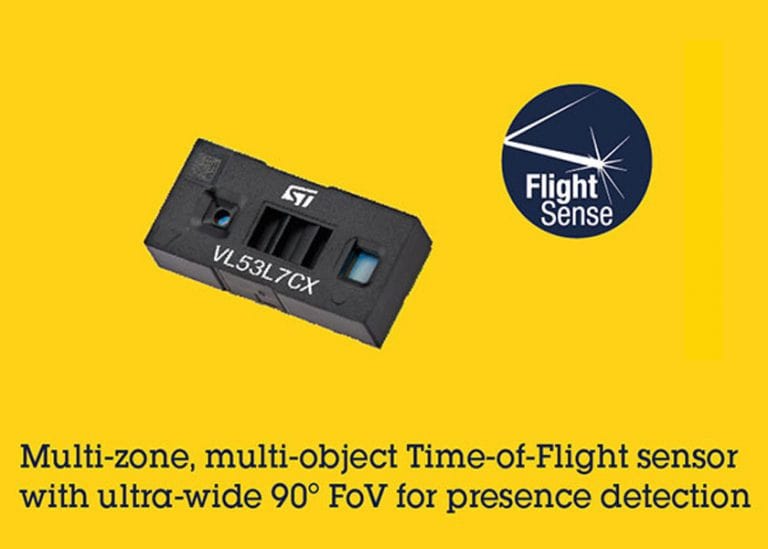 STMicroelectronics introduce un nuovo sensore di distanza multizona FlightSense con campo visivo di 90 gradi