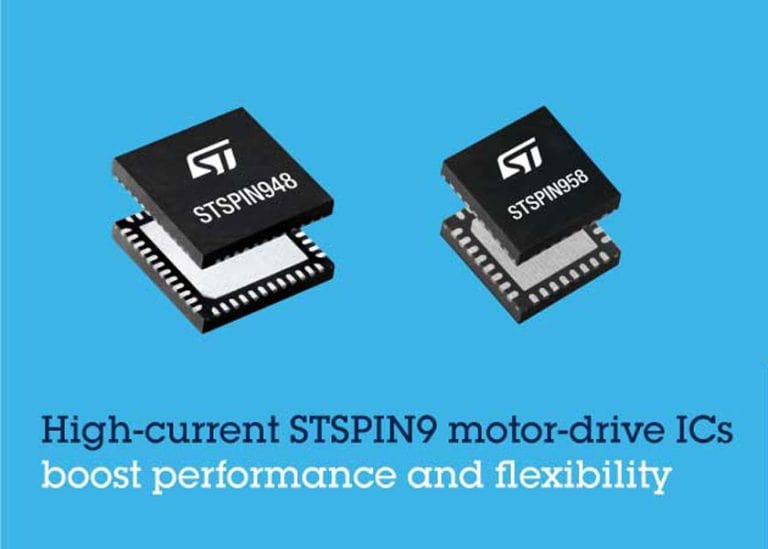 STMicroelectronics lancia la serie di azionamenti per motori ad alta corrente STSPIN9