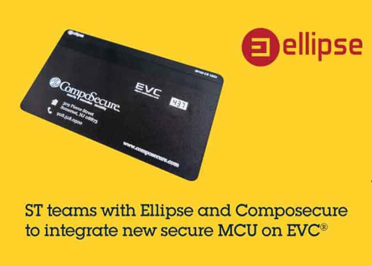 Ellipse ha scelto il microcontroller sicuro ST31N600 di ST come componente chiave nel suo micromodulo dinamico CVV 