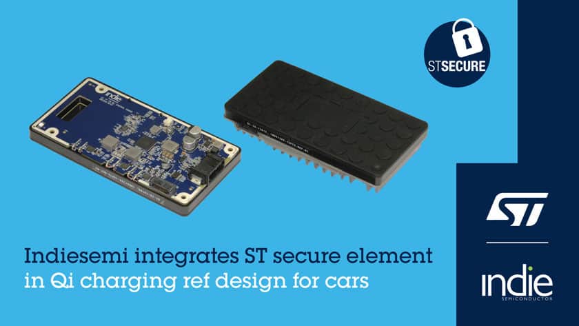 STSAFE-V100-Qi di STMicroelectronics e indie Semiconductor