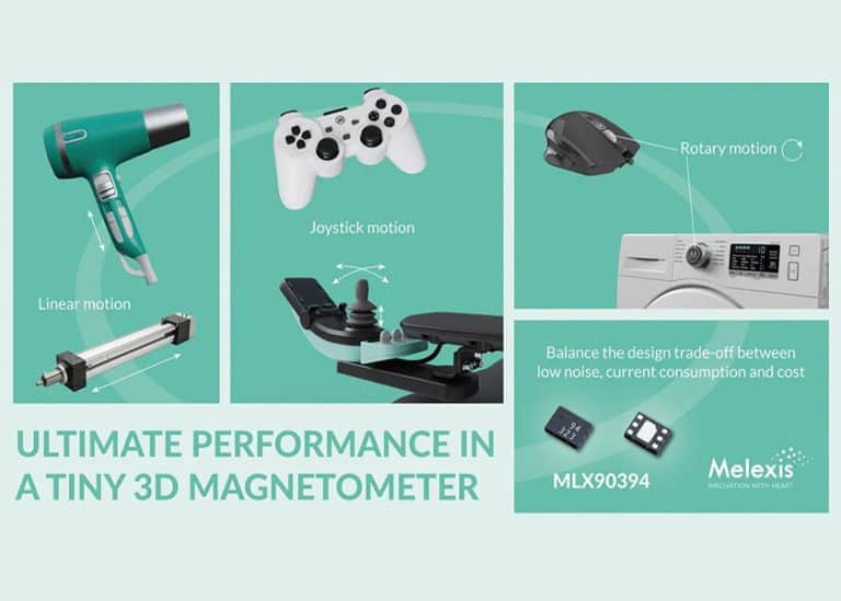 Melexis annuncia il magnetometro 3D Triaxis MLX90394, un minuscolo sensore basato sull’effetto Hall