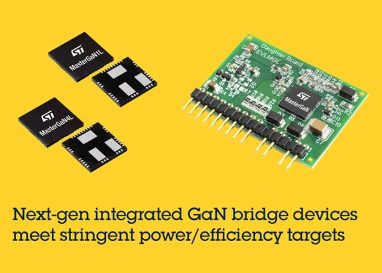 STMicroelectronics incrementa le prestazioni dei dispositivi MasterGaN con nuove versioni da 200 W e 500 W