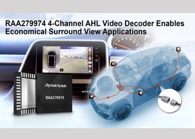 Renesas introduce il nuovo decoder video AHL a 4 canali RAA279974 per applicazioni surround in auto