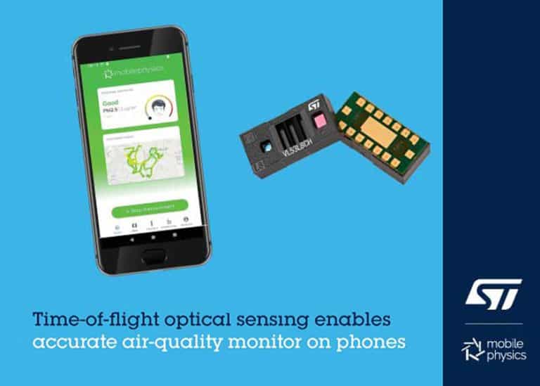 STMicroelectronics e Mobile Physics insieme per il monitoraggio accurato della qualità dell’aria su smartphone