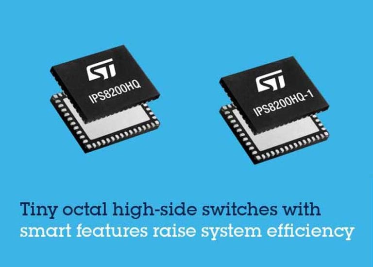 STMicroelectronics introduce nuovi efficienti interruttori a otto canali high-side in un design salvaspazio