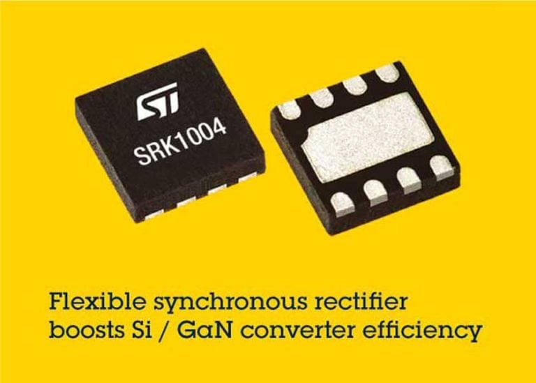 STMicroelectronics presenta il raddrizzatore sincrono SRK1004 per convertitori basati su transistor al silicio o GaN