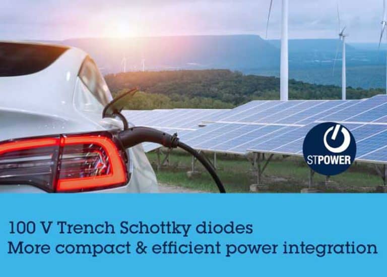 STMicroelectronics presenta una nuova famiglia di diodi raddrizzatori Schottky trench da 100 V