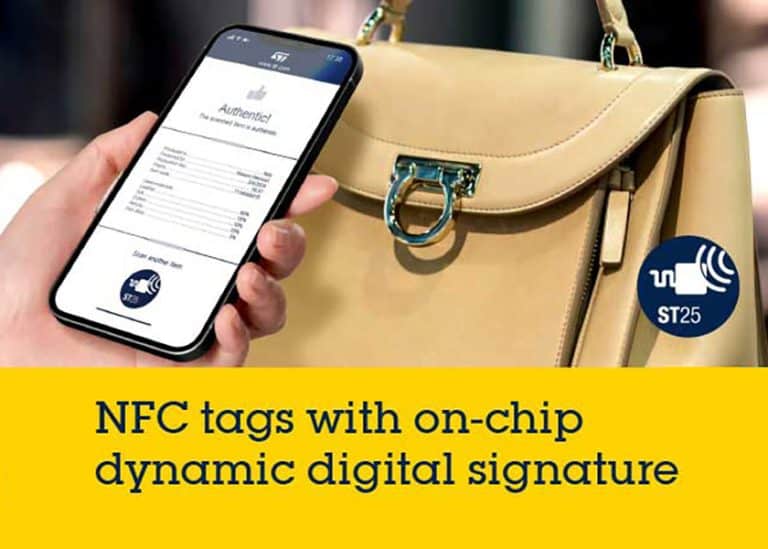 STMicroelectronics aiuta la protezione dei marchi con i tag NFC ST25TA-E dotati di firma digitale