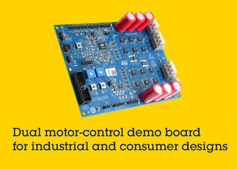 Da STMicroelectronics la scheda demo EVSPIN32G4-DUAL per controllare due motori con un singolo driver integrato STSPIN32G4