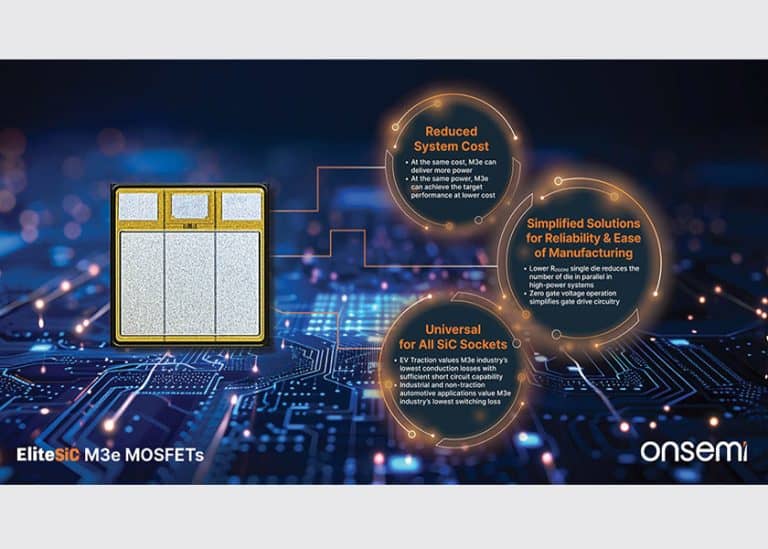 Onsemi presenta l’ultima generazione di MOSFET EliteSiC M3e in grado di migliorare significativamente l’efficienza energetica